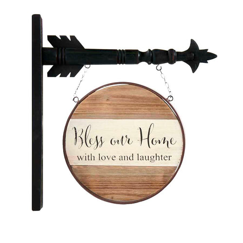 Bless Our Home Sign Arrow Hanging