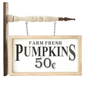 Farm Fresh Pumpkins Sign Arrow Hanging