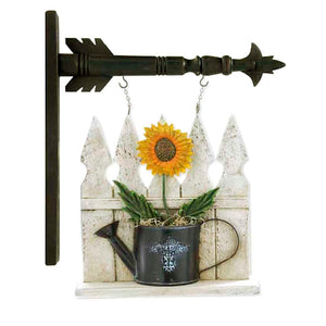 Picket Fence w/Watering Can & Sunflower Arrow Replacement Hanging